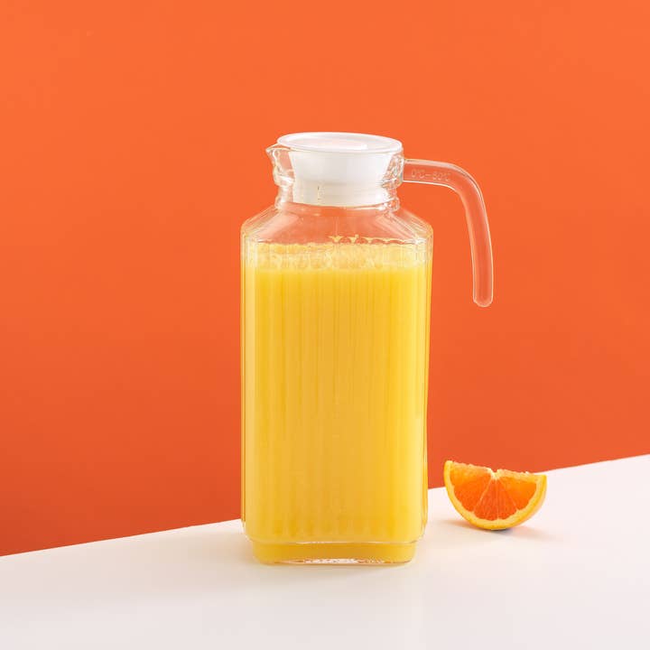 JoyJolt – wholesale Pitcher – JoyJolt Beverage Serveware Glass Pitcher with Handle & 2 Lid