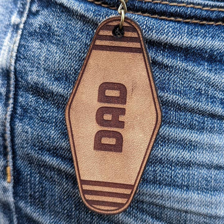 Vintage Motel Key Keychain | Dad for wholesale by Cabin Design Co