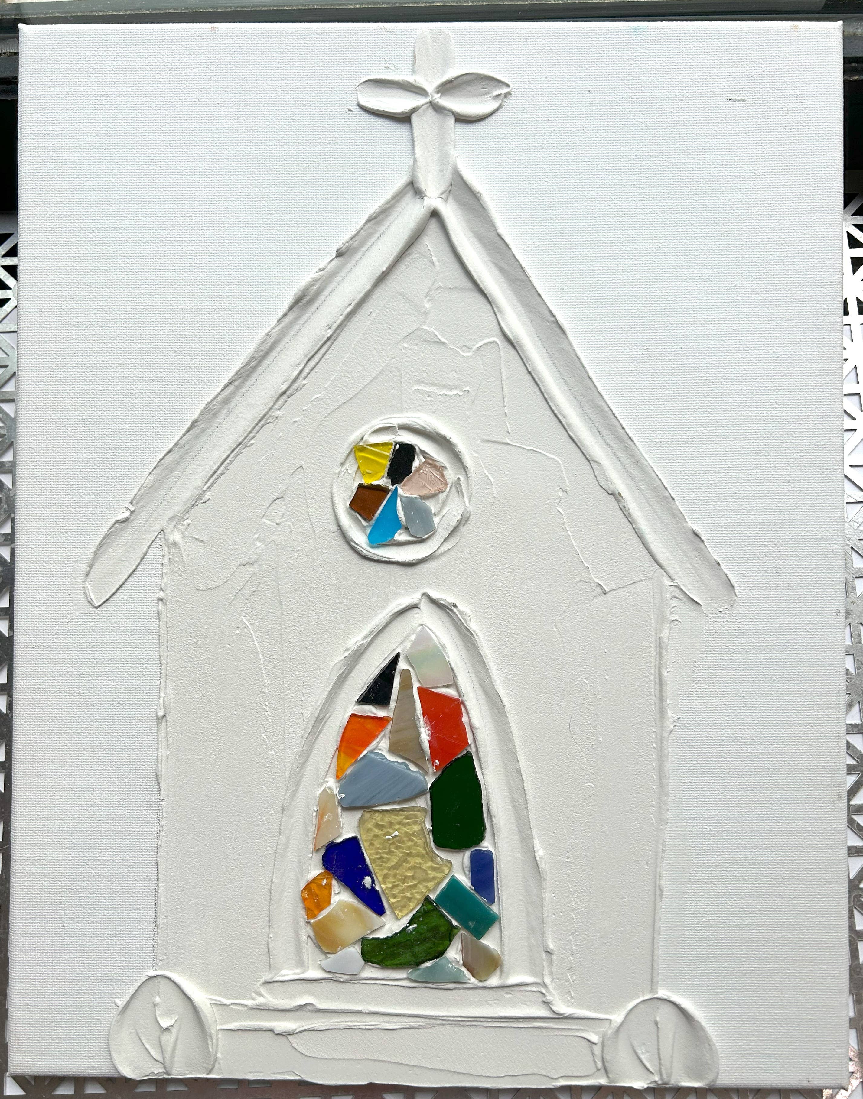 Coddiwomple - Wholesale DIY craft kit - Paint Your Own Canvas 8x10 church with stained glass3