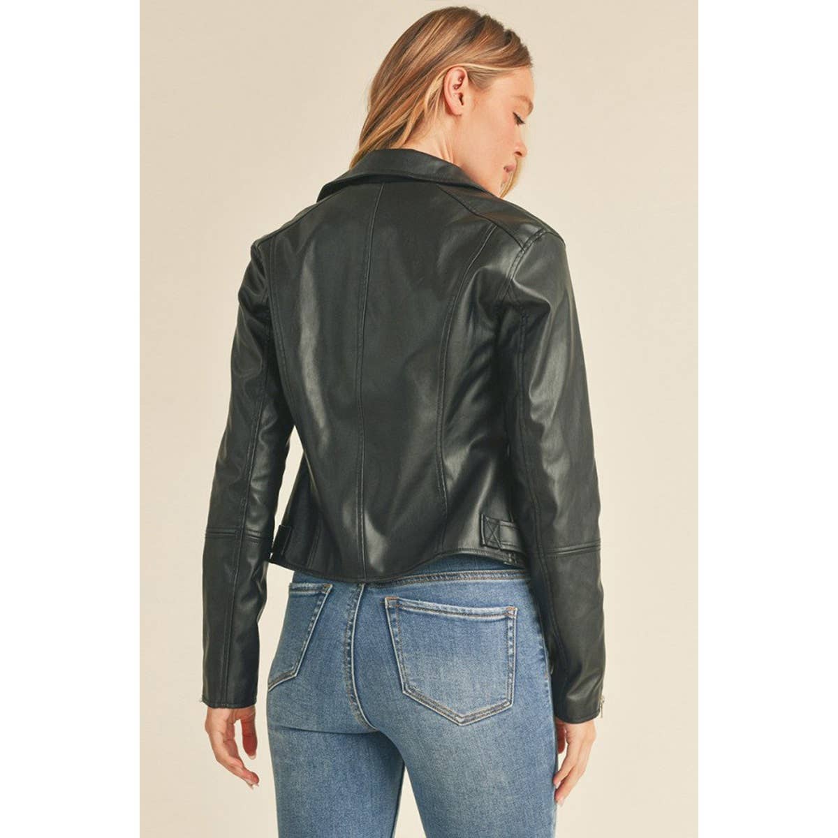 UP CLOTHING - Wholesale Leather Jacket - Women's - Biker PU Faux Leather Jacket2