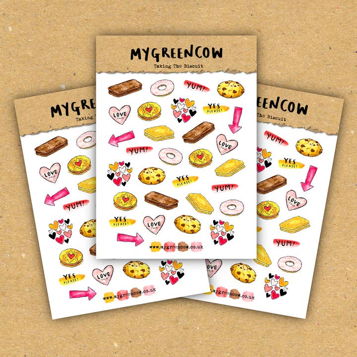 Taking The Biscuit - A6 Sticker Sheet for wholesale by MyGreenCow