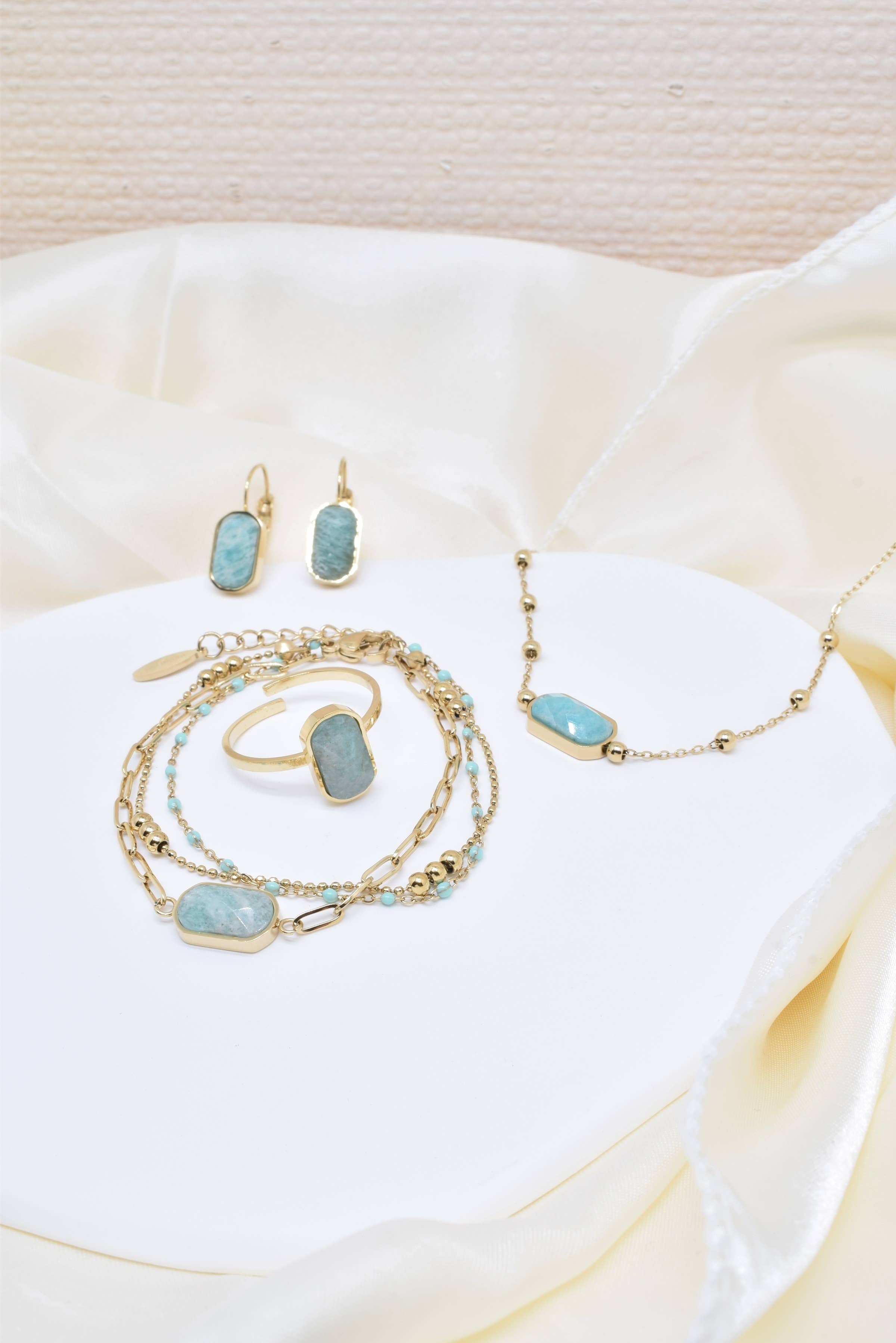 Kapyco - Wholesale Single Stone/Solitaire Ring - Adjustable steel ring with stone - BG210105OR8