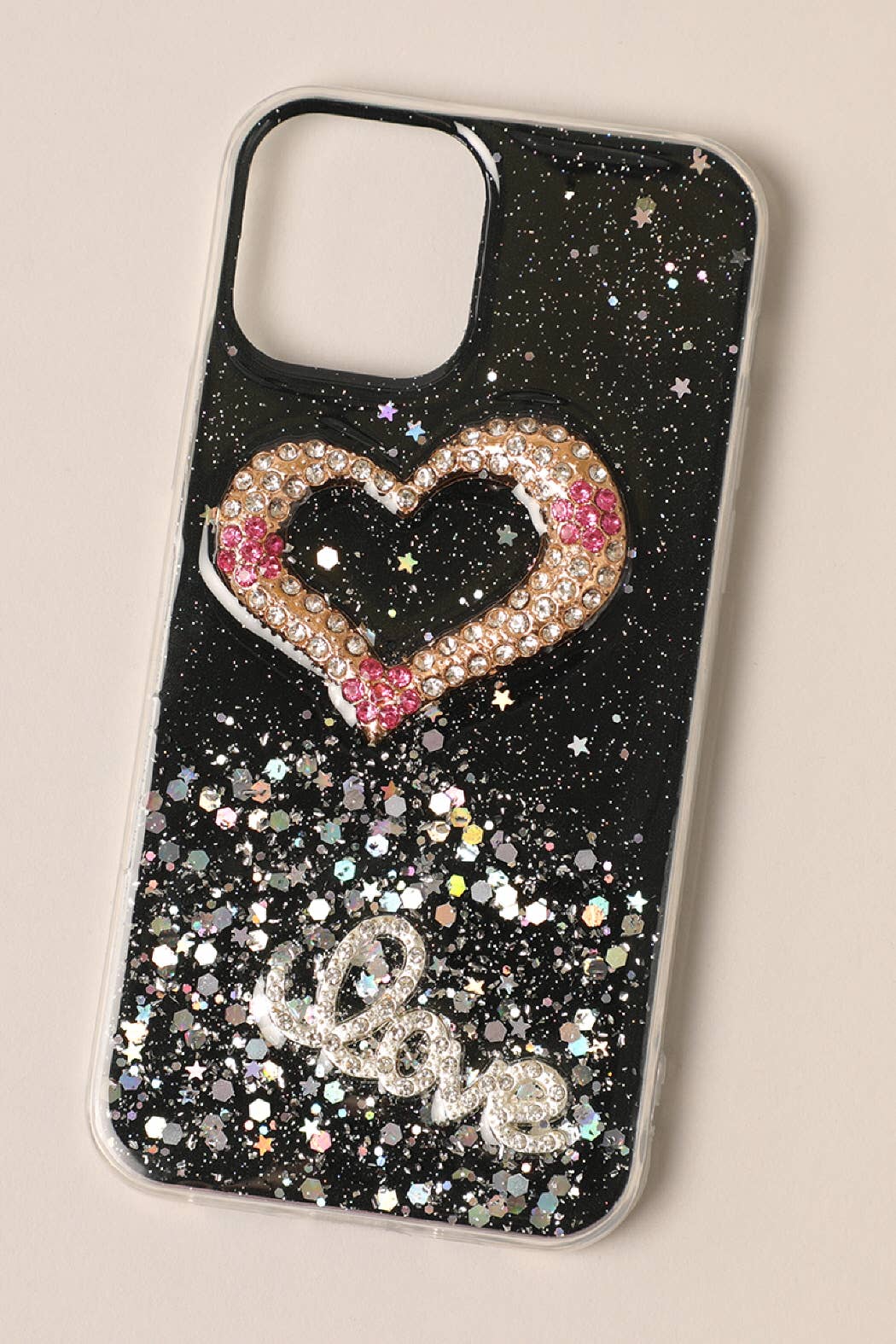Fashion City - Wholesale Phone Case - Women's - Heart Sparkling Glitter iPhone 12 / 12 Pro Case2
