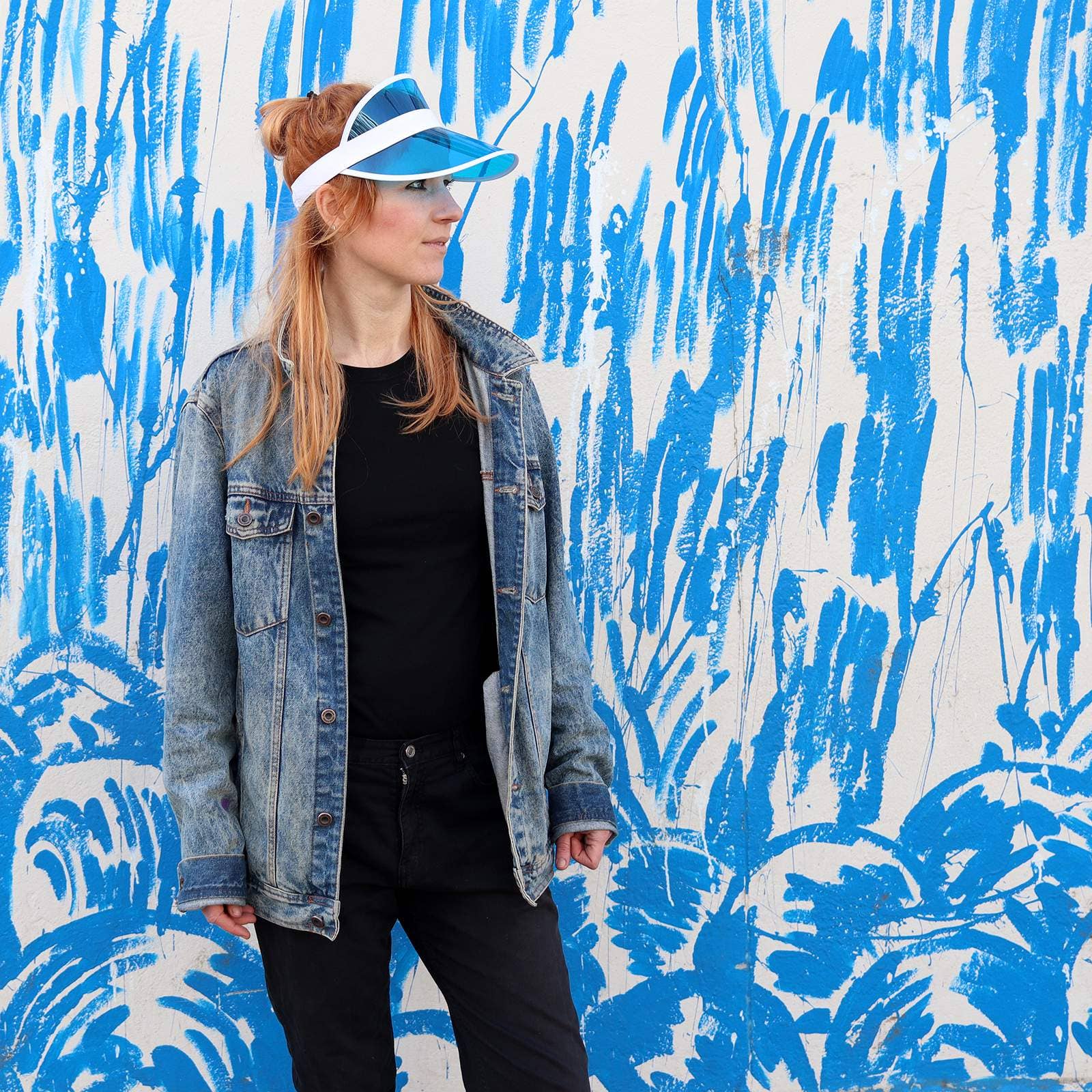 Tribal Trade GmbH - Wholesale Visor - Unisex - Visor cap retro shield cap 80s poker hat blue/white6