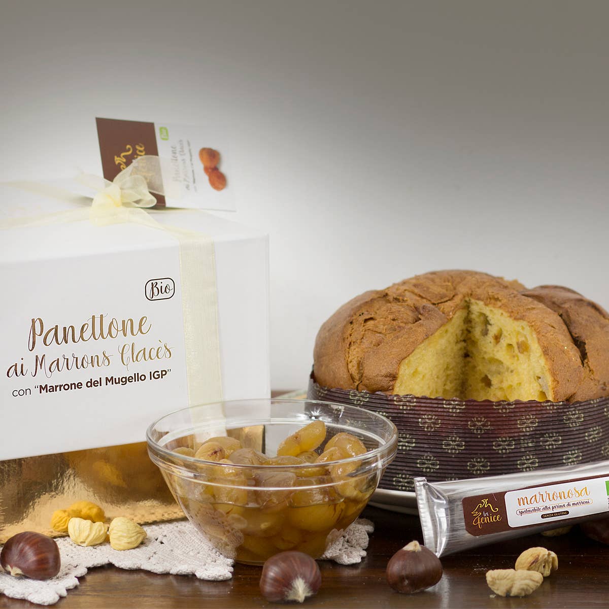 La Fenice - Vendita all'ingrosso Torta - Panettone ai Marrons Glacés, made in Italy2