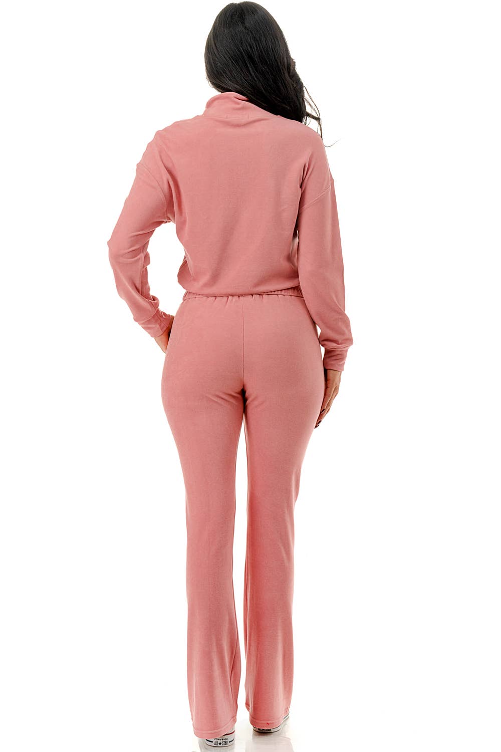 Color 5 – wholesale Träningskläder – Dam – Enfärgad kort jacka med utsvängda byxor aktivt klädset för vardagsbruk8