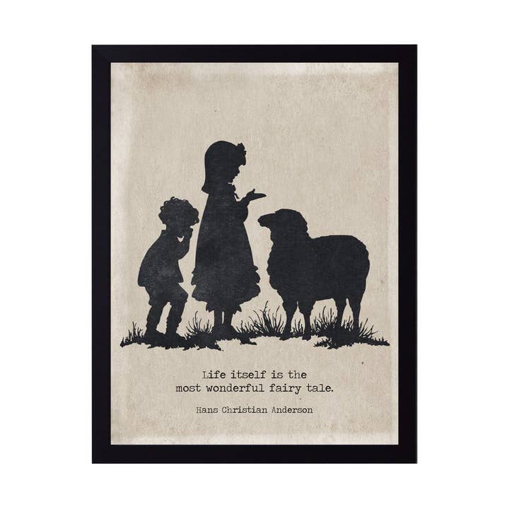 Hans Christian Anderson Quote On Children With Sheep for wholesale by Antique Curiosities Inc