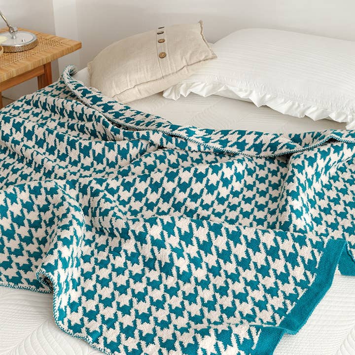 ACCITY - Wholesale Throw Blanket - VERSATILE HOUNDSTOOTH KNITTED WOOL THROW BLANKET_CWMM2386