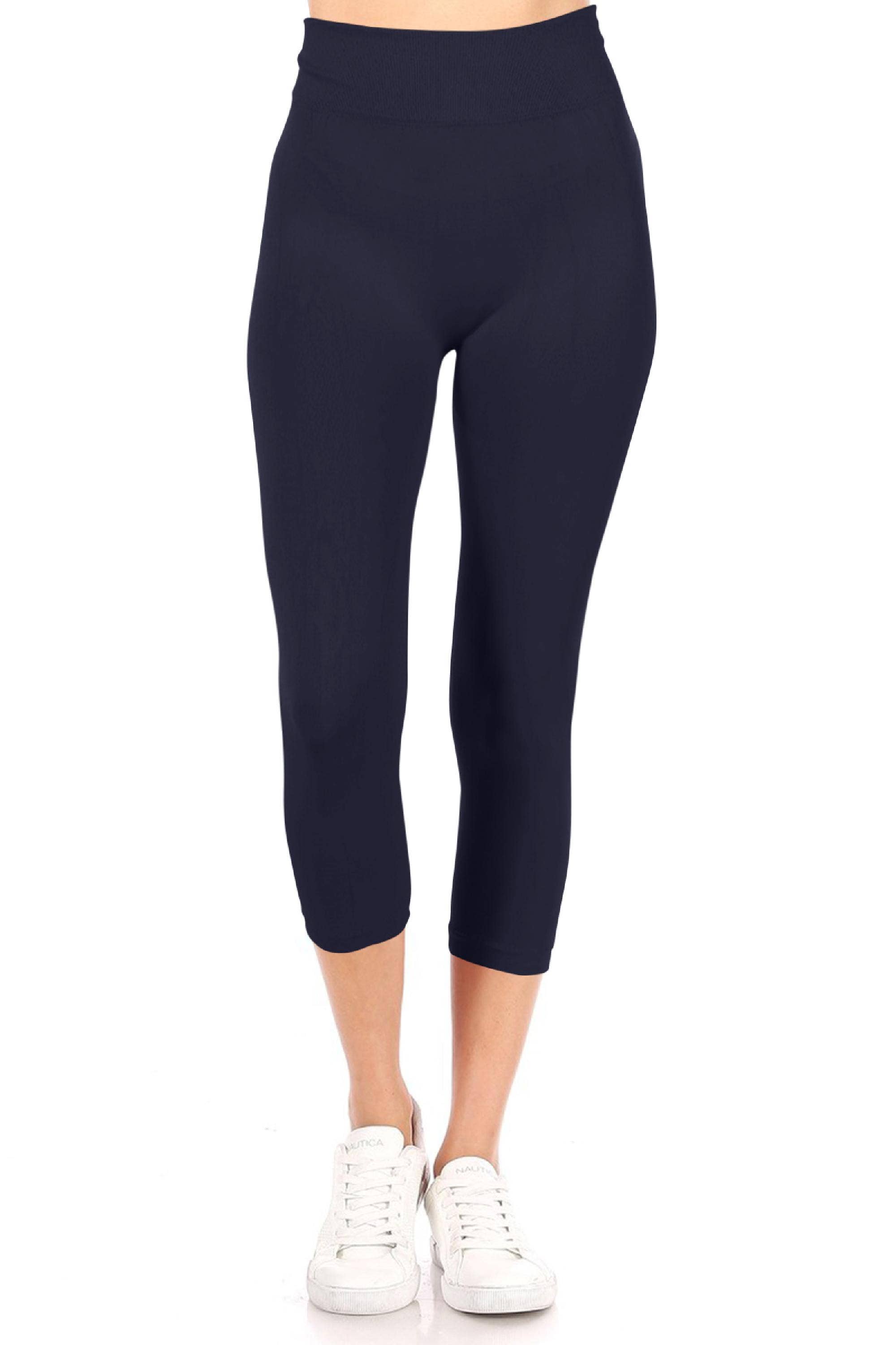 MOA COLLECTION - Wholesale Athletic/Lounge Leggings - Women's - Women's Casual Solid Seamless Capri Leggings35