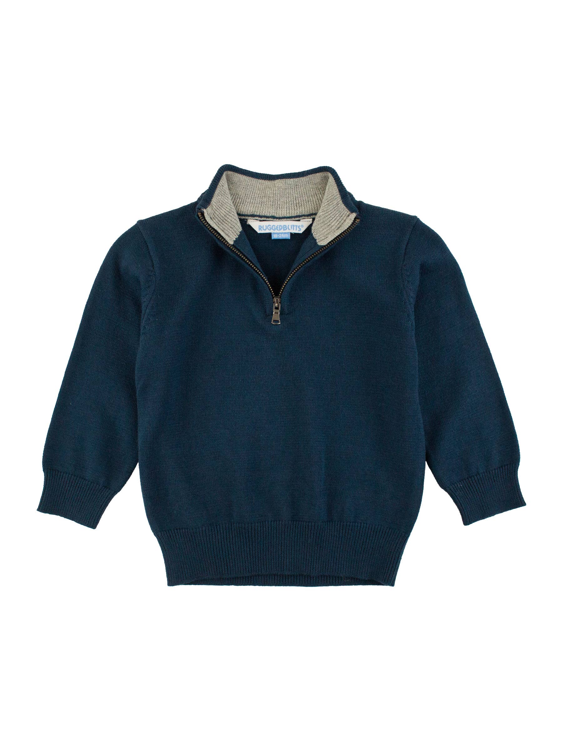 Blue Boys Dark Navy Quarter-Zip Sweater for wholesale on Faire0