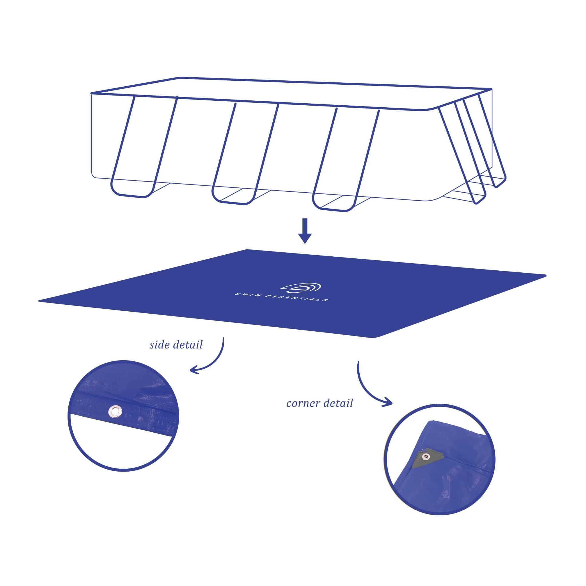 Blauw Swim Essentials | Donkerblauw Grondzeil Zwembad 200x400 cm for wholesale on Faire0