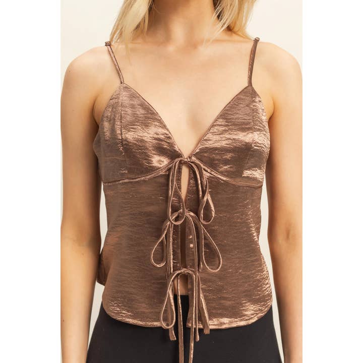 HYFVE - Wholesale Camisole - Women's - Chic Satin Lace-Up Camisole7