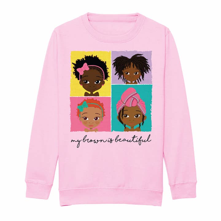 4 Brown Girls Sweatshirt | Fefus Designs für den Großhandel von Fefus Designs