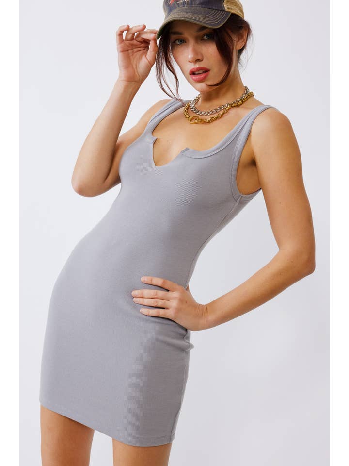 Signature 8 - Wholesale Dress - Women's - SLIT S8 RIBBED DRESS - S3377