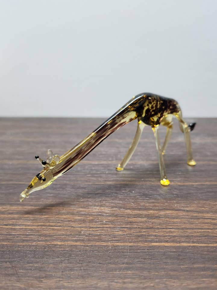 Naturally Colored Glass Figurine - Handcrafted - Giraffe Design for wholesale by Glass by Iness