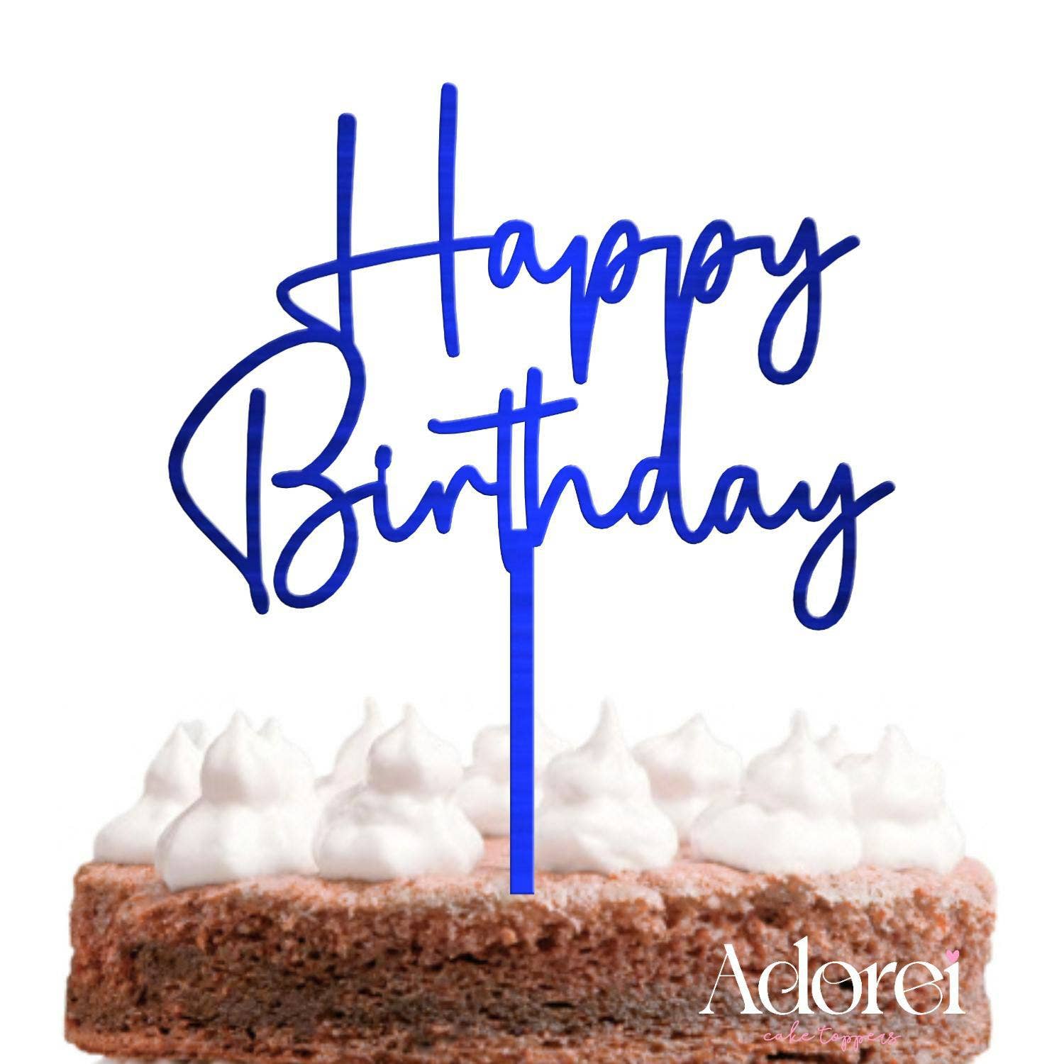 Adorei - Vendita all'ingrosso Topper per torte/cupcake - Decorazione Happy Birthday in Acrilico Specchiato per Torta4