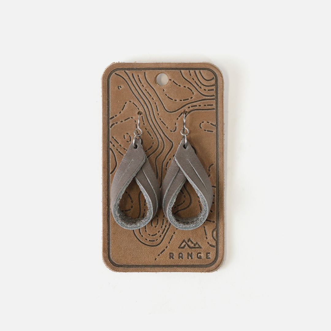 Range Leather Co. - Vente Boucles d'oreilles pendantes - Créoles doubles en cuir pleine fleur fabriquées à la main14