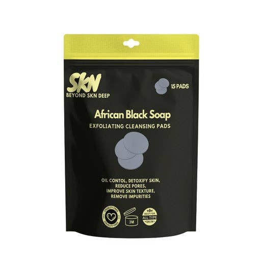 African Black Soap Exfoliating Cleansing Pads for wholesale by Beyond SKN Deep