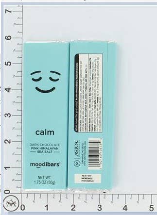 Astor Chocolate Corp. - Wholesale Chocolate Bar - Moodibars® CALM Dark Chocolate Himalayan Sea Salt 1.5oz bar3