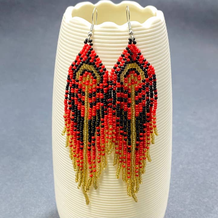 Bohemian Hand-woven Seed Beads Tassel Earrings - BJ/SB for wholesale by Mio Queena