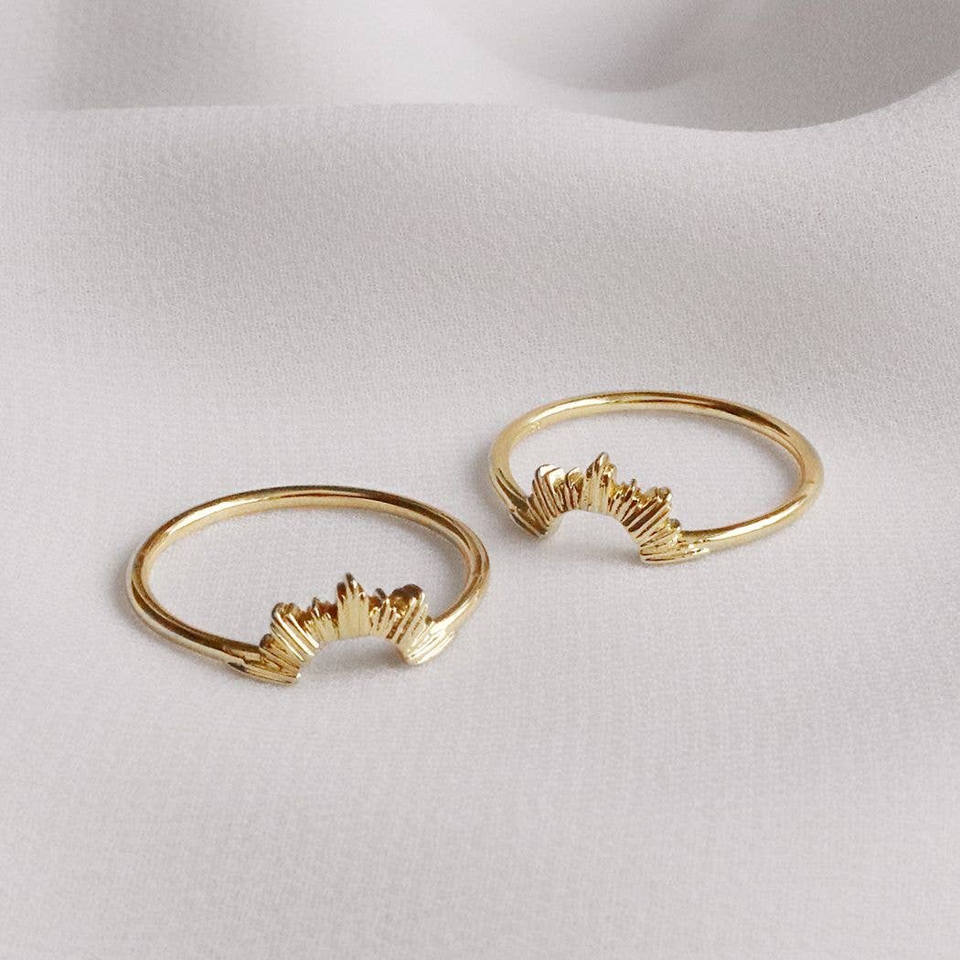 Wanderlust + Co - Wholesale Signet Ring - Sunseeker Gold Ring Set (Size 7)1