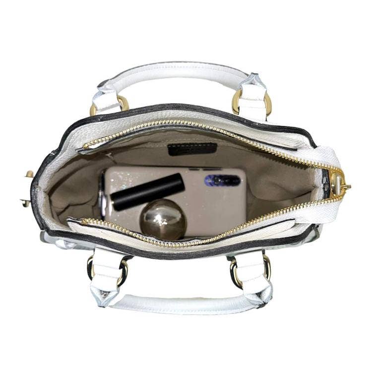 Chenson & Gorett - Vendita all'ingrosso Borsa con manico - Donna - Borsa in pelle con 2 manici corti, tracolla regolabile e rimovibile, tasca posteriore - Chenson & Gorett6