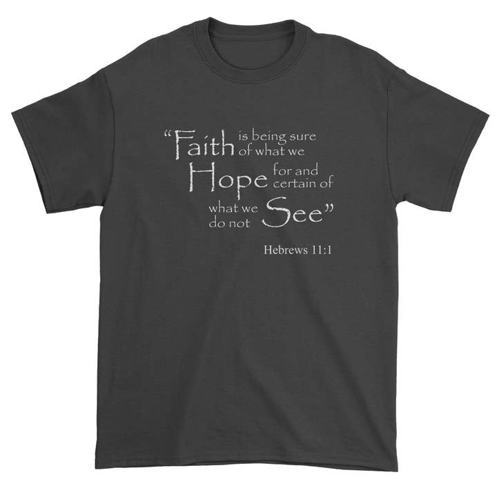 Faith Hope Hebrews 11:1 Bible Verse T-shirt til mænd for engroshandel hos Ferocitees