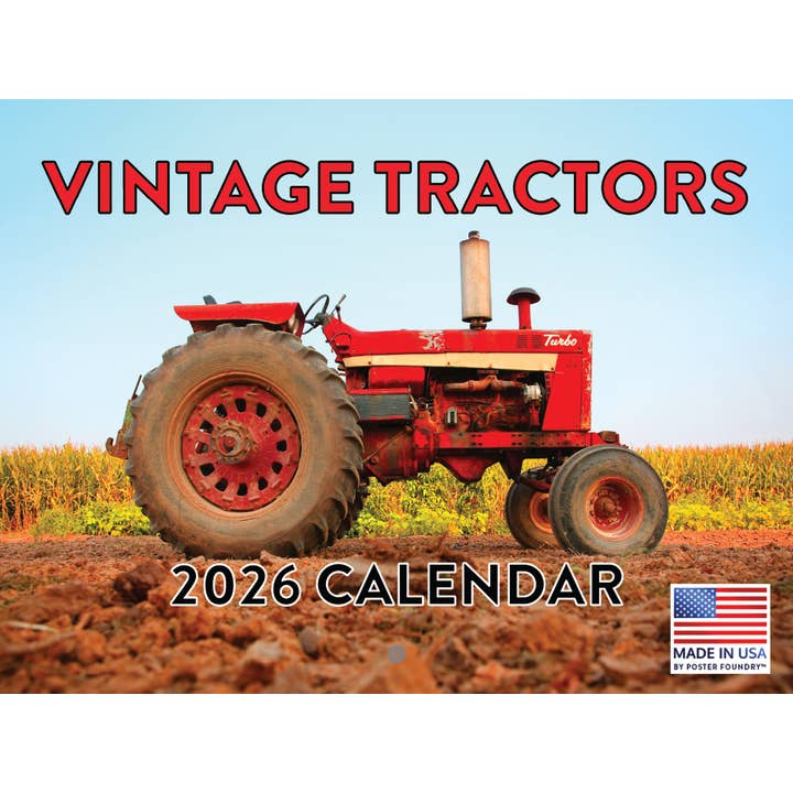 Vintage Farm Antique Tractor Calendar 2026 Wall 12 Month for wholesale by 2026 Calendars