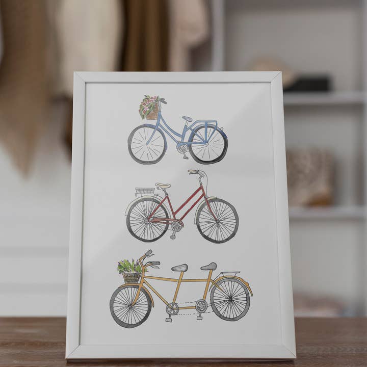 Impresión de acuarela de bicicleta para venta al por mayor de Abigail Leigh Designs