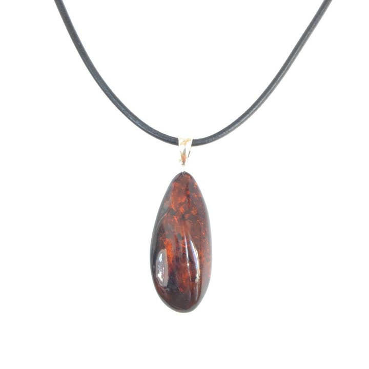 Pingente adulto âmbar cereja com prata esterlina 925 por atacado de The Natural Amber