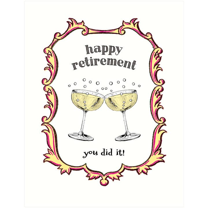Retirement Toast | Carte de vœux d'amitié pour la vente par Lucca Paperworks