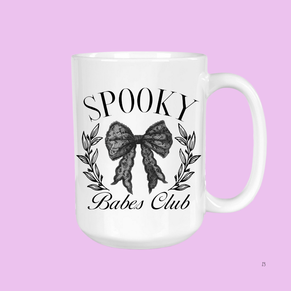 GirlySips - Vente Tasse à café - Spooky Babes, Girly, Club de lecture0