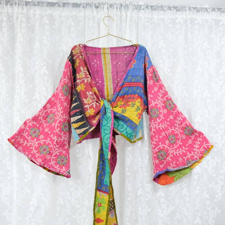 Karma Nepal Crafts – Blusa - Mulher por atacado – Top Envolvente Boho Kantha11