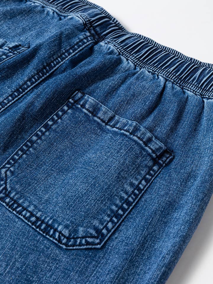 FULL TIME PURCHASE - Wholesale Jeans - Women's - Mineral Wash Drawstring Waist Loose Straight Denim Pants14