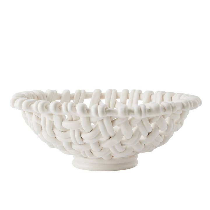 Round Basket Matte White for wholesale by Skyros Designs