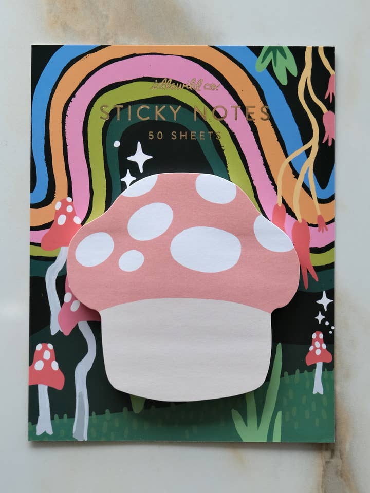 Die-Cut Sticky Notepad | Mushroom for wholesale by Idlewild Co.