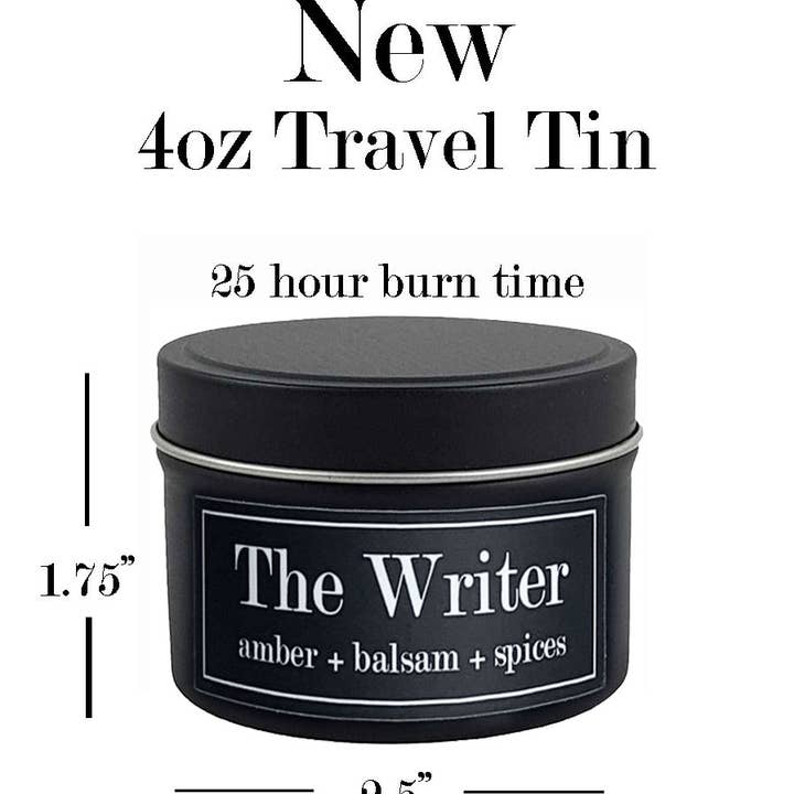 Fly Paper Products - Wholesale Travel Candles - The Writer 4oz Candle Amber + Balsam + Spices3