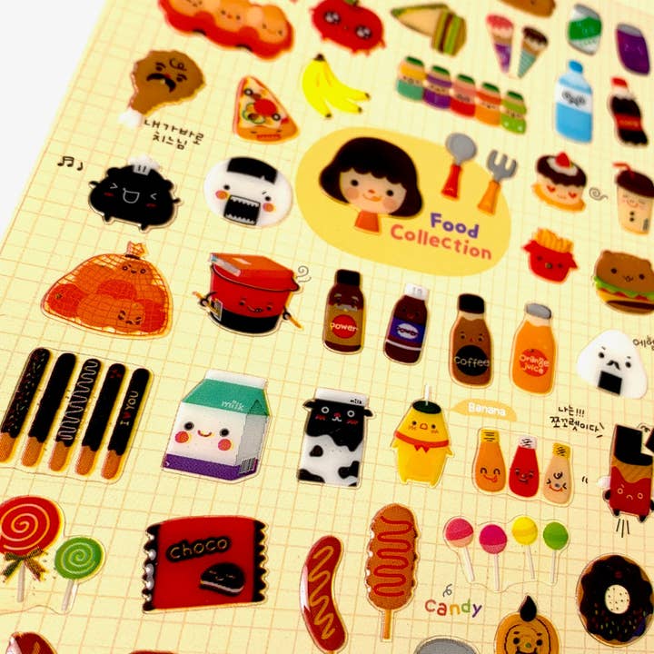 37075 Food Collection 3 Gel Stickers for wholesale by BCmini