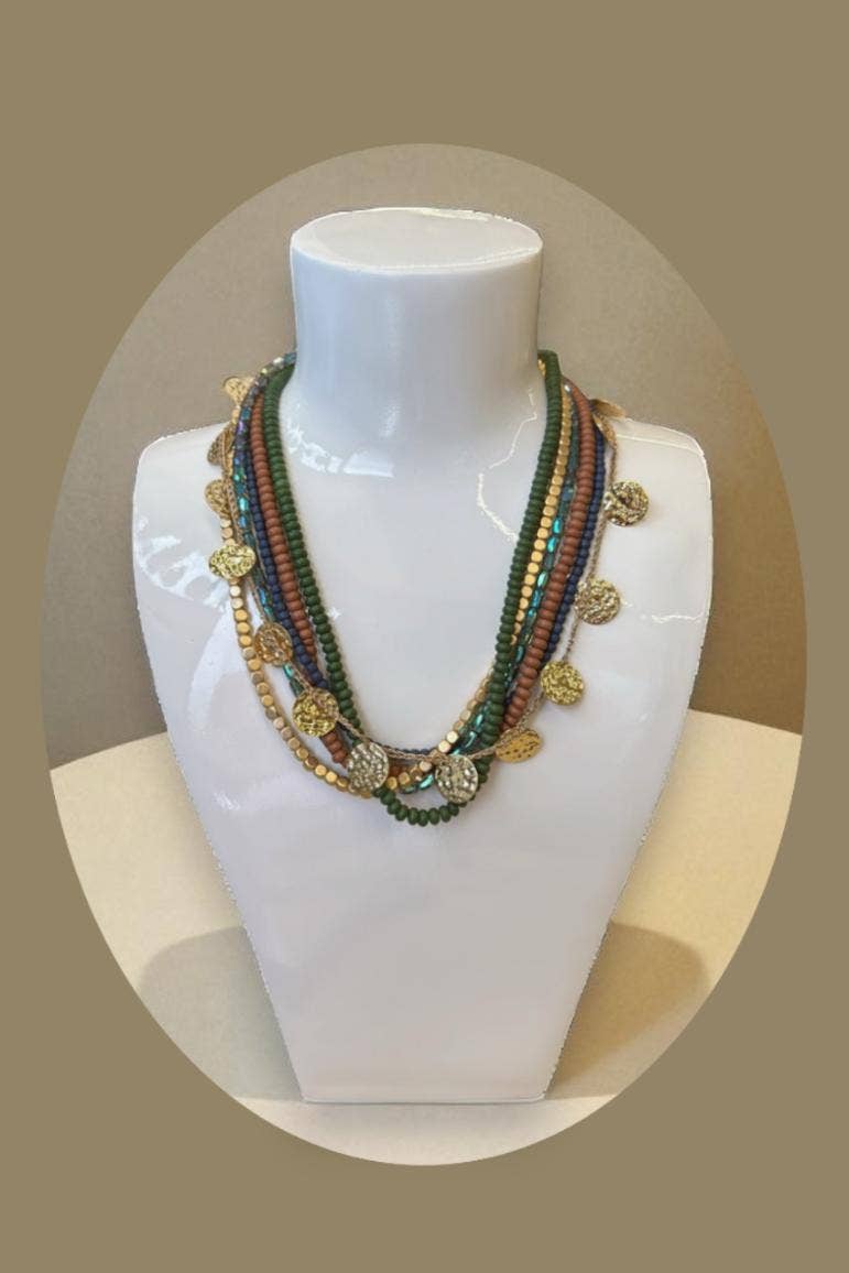 Sunshine Fashion Accessories – wholesale Beaded/pearl necklace – Multi Strands Vibrant mix of Beads(903849001)0