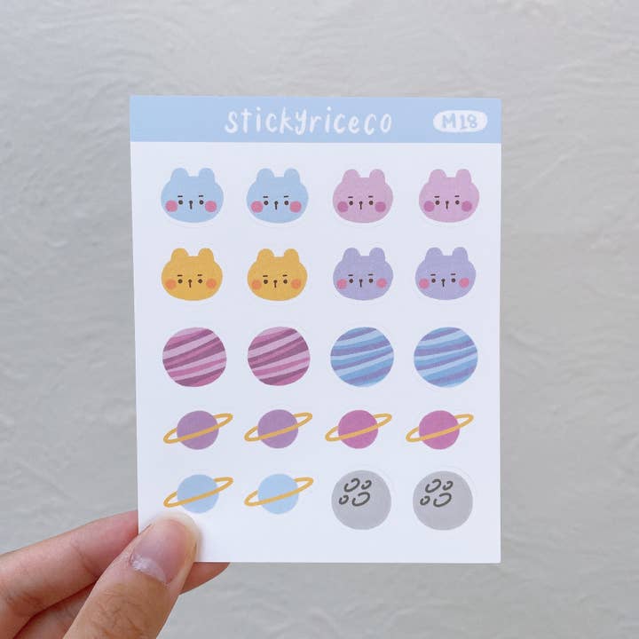 StickyRiceCo - Wholesale Sticker - Bear Galaxy Sticker Sheet