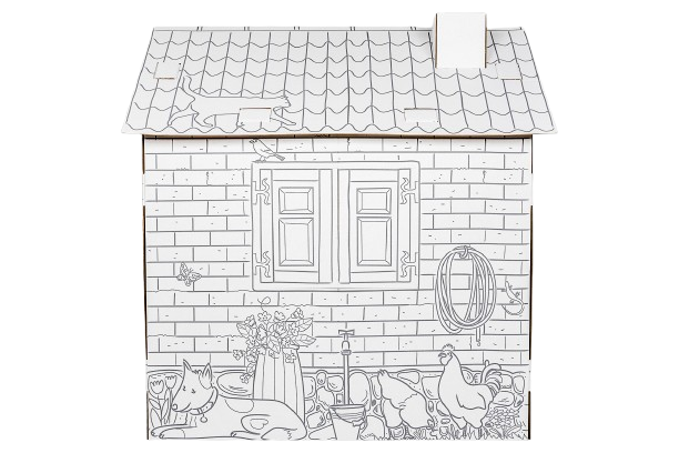 Annahouse - Wholesale DIY Craft Kit - Kids - Playhouse Farm Simple, Cardboard playhouse for children, 3+4