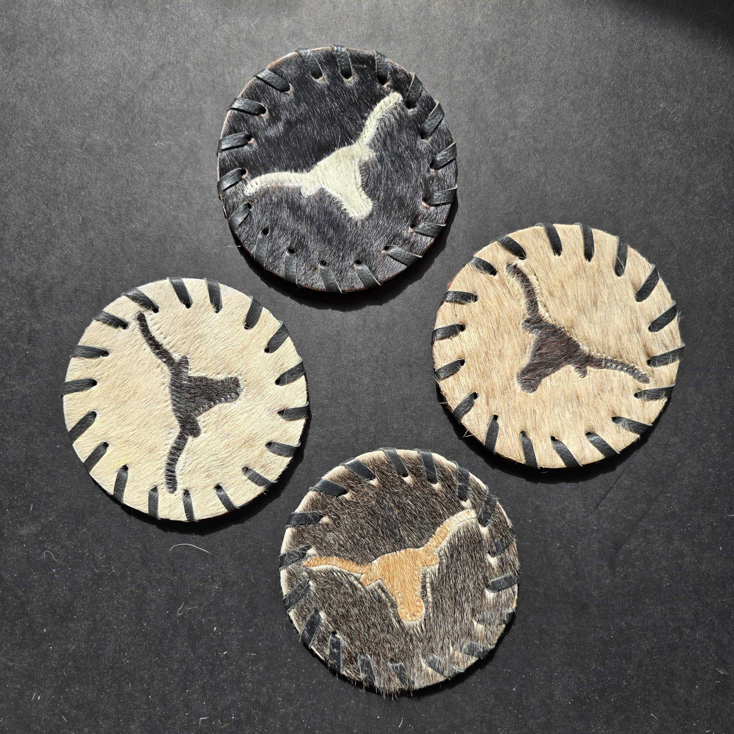 Ranchers Closet - Wholesale Coasters - 4 Cowhide Hair-on Coaster - Handcrafted Western Decor4