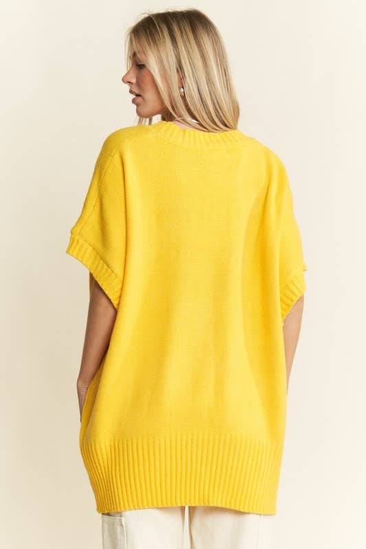 JADE BY JANE - Wholesale Knit Top - Women's - SHORT SLEEVE SMILE OVERSIZED KNIT TOP8