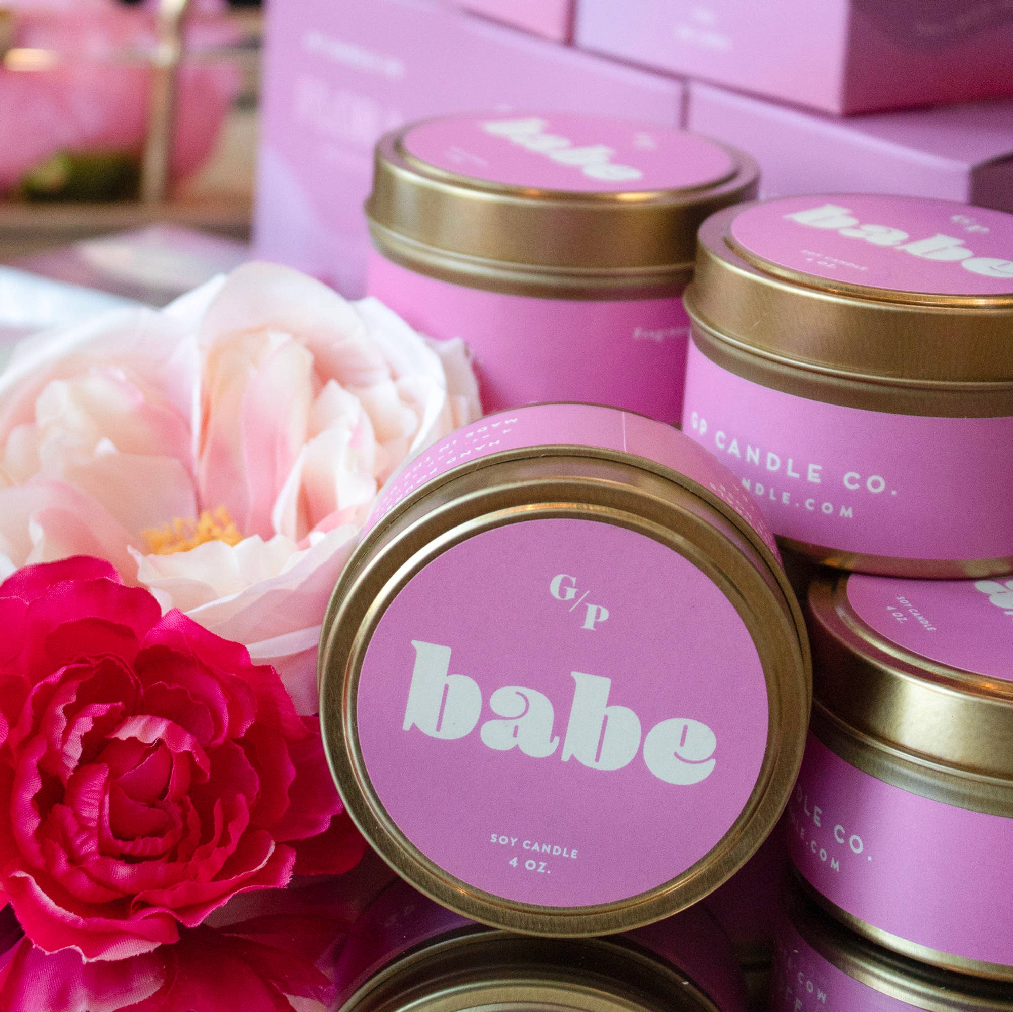 GP Candle Co. - Wholesale Travel Candles - Babe Just Because 4 oz. Candle Tin4
