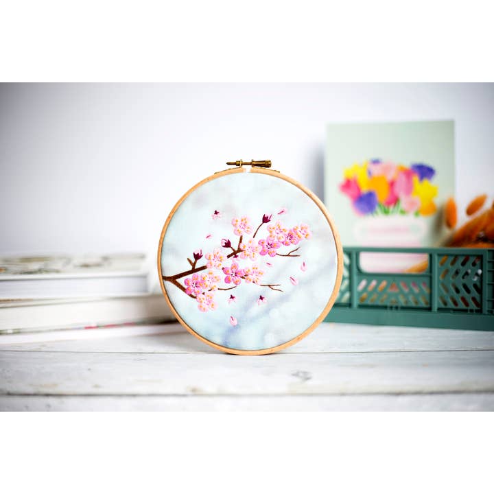 Oh Sew Bootiful - Wholesale Embroidery/cross-stitch supplies - Cherry Blossom Handmade Embroidery Kit Hoop Art1