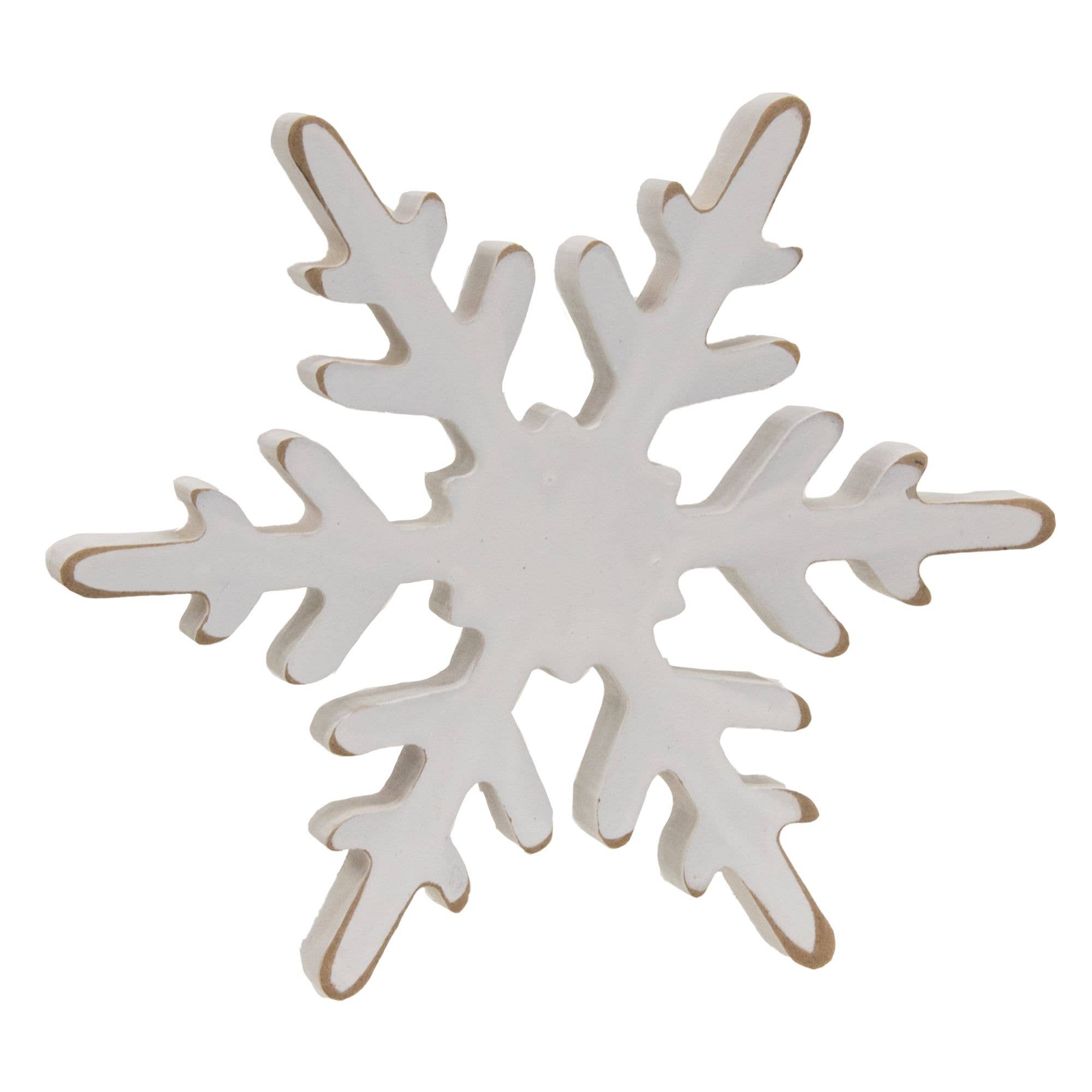 Col House Designs - Wholesale Christmas Decoration - 3/Set, Distressed Chunky Wooden Snowflake Sitters1