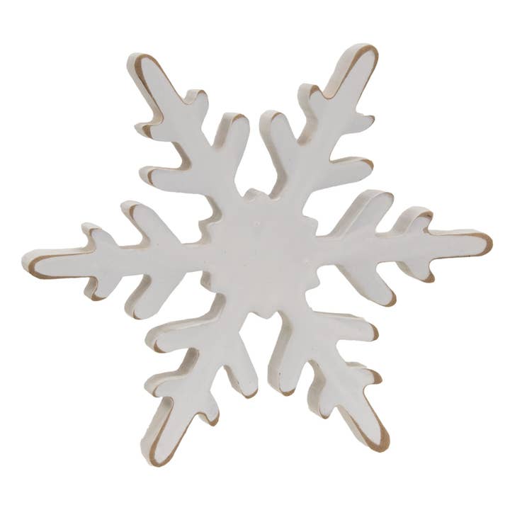 Col House Designs - Wholesale Christmas Decoration - 3/Set, Distressed Chunky Wooden Snowflake Sitters1