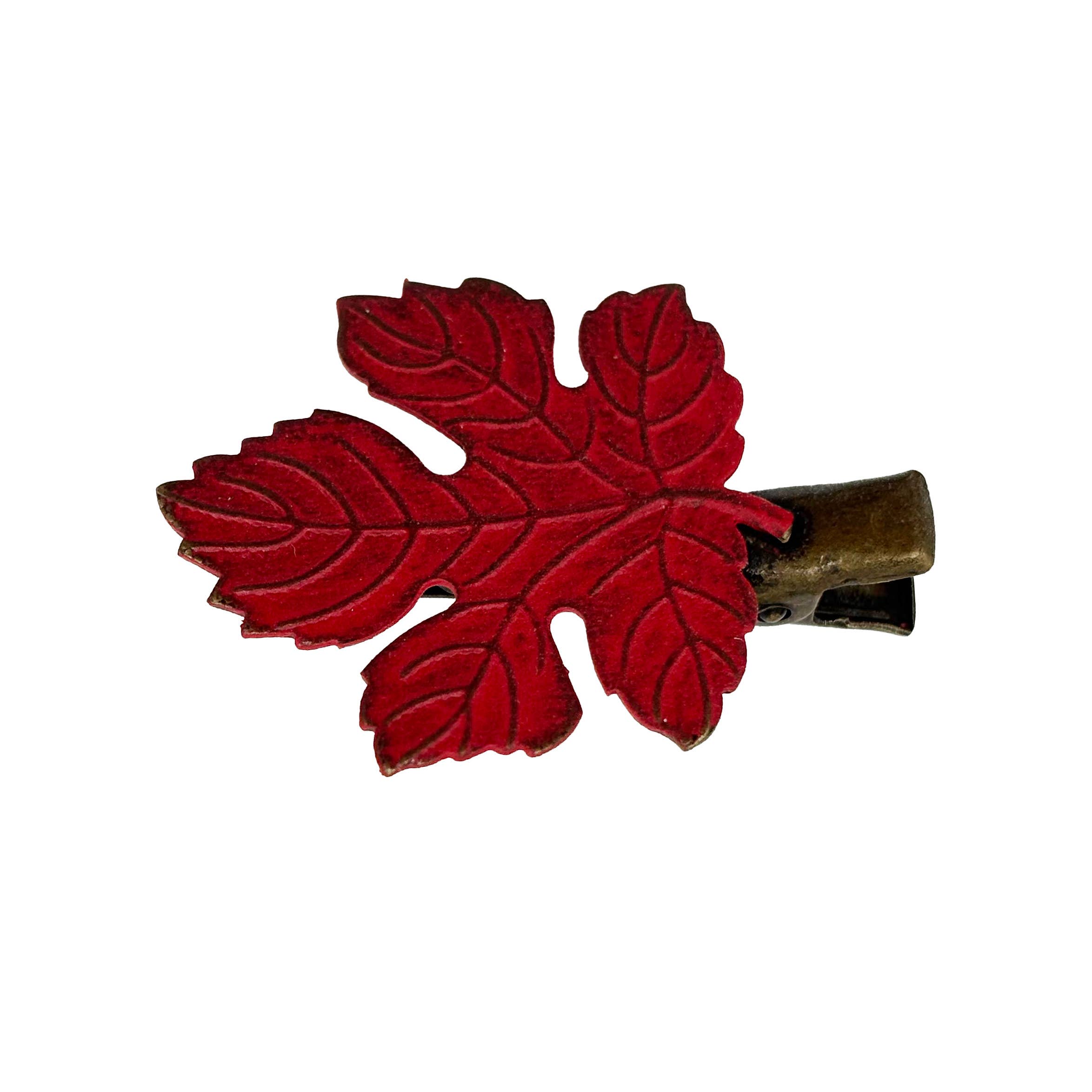 Gleeful Peacock - Wholesale Hair Clip - Women's - Branch Out Hair Clip-Hand Painted Fall Leaf-Alligator Clip1