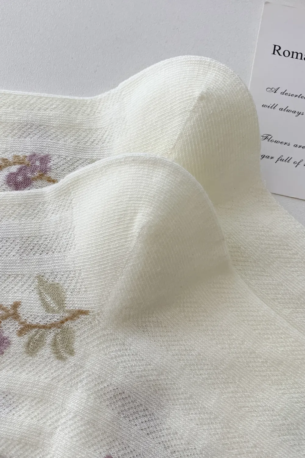 Lilac and green floral socks 🌿💜 for wholesale on Faire4