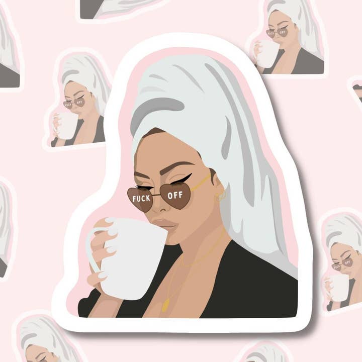 F*ck Off Coffee Sticker for wholesale by Girl in Mind Collective